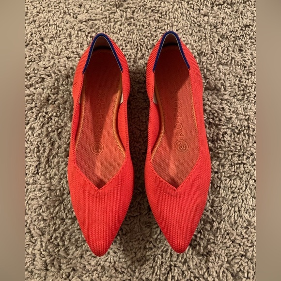 Rothy’s The Point II Flats Point Toe Lollipop Red Casual Classic Basic Size 5.5 - Picture 8 of 16